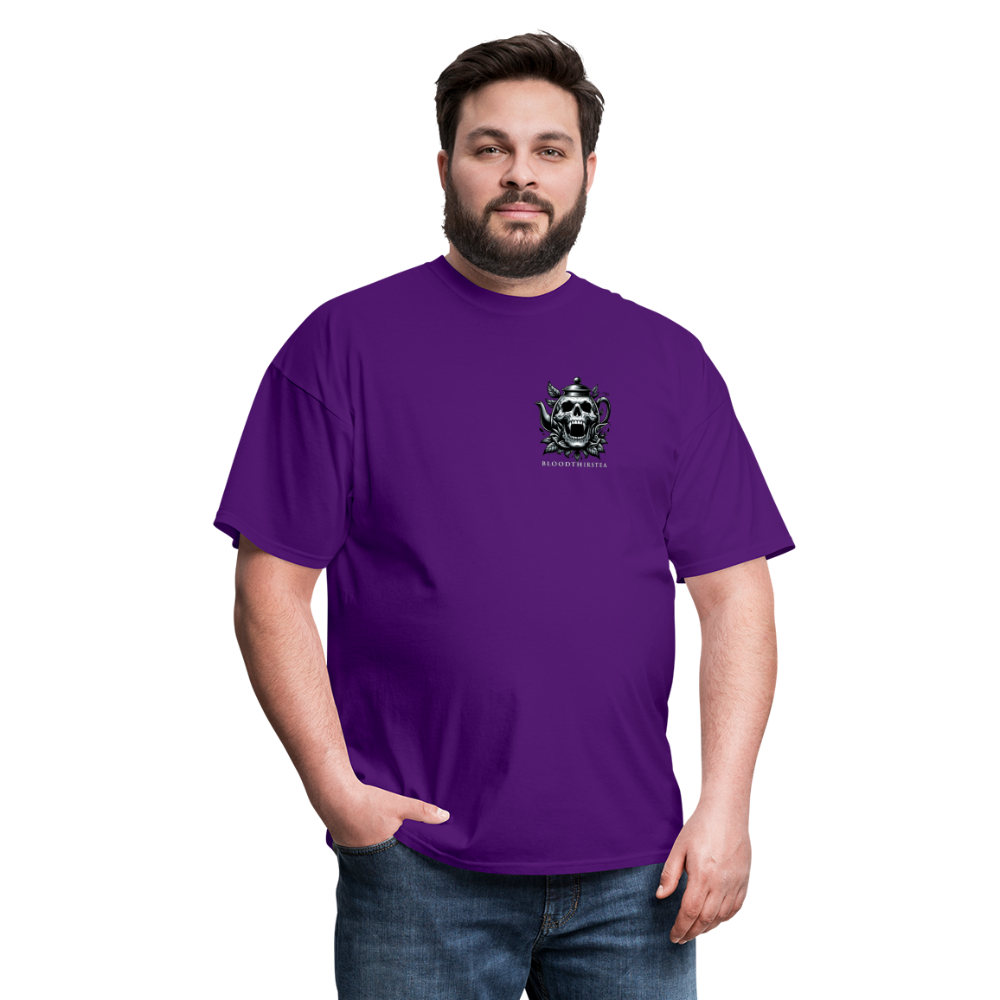 Extended Sizes - White Logo Crewneck Tee - purple