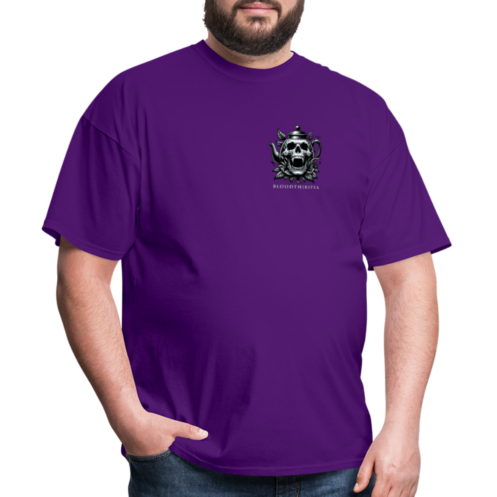 Extended Sizes - White Logo Crewneck Tee - purple