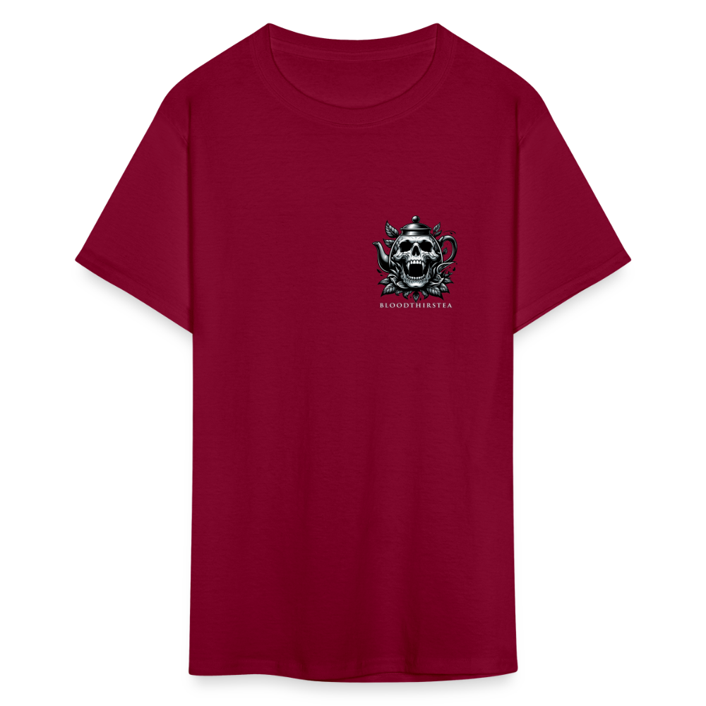 Extended Sizes - White Logo Crewneck Tee - burgundy