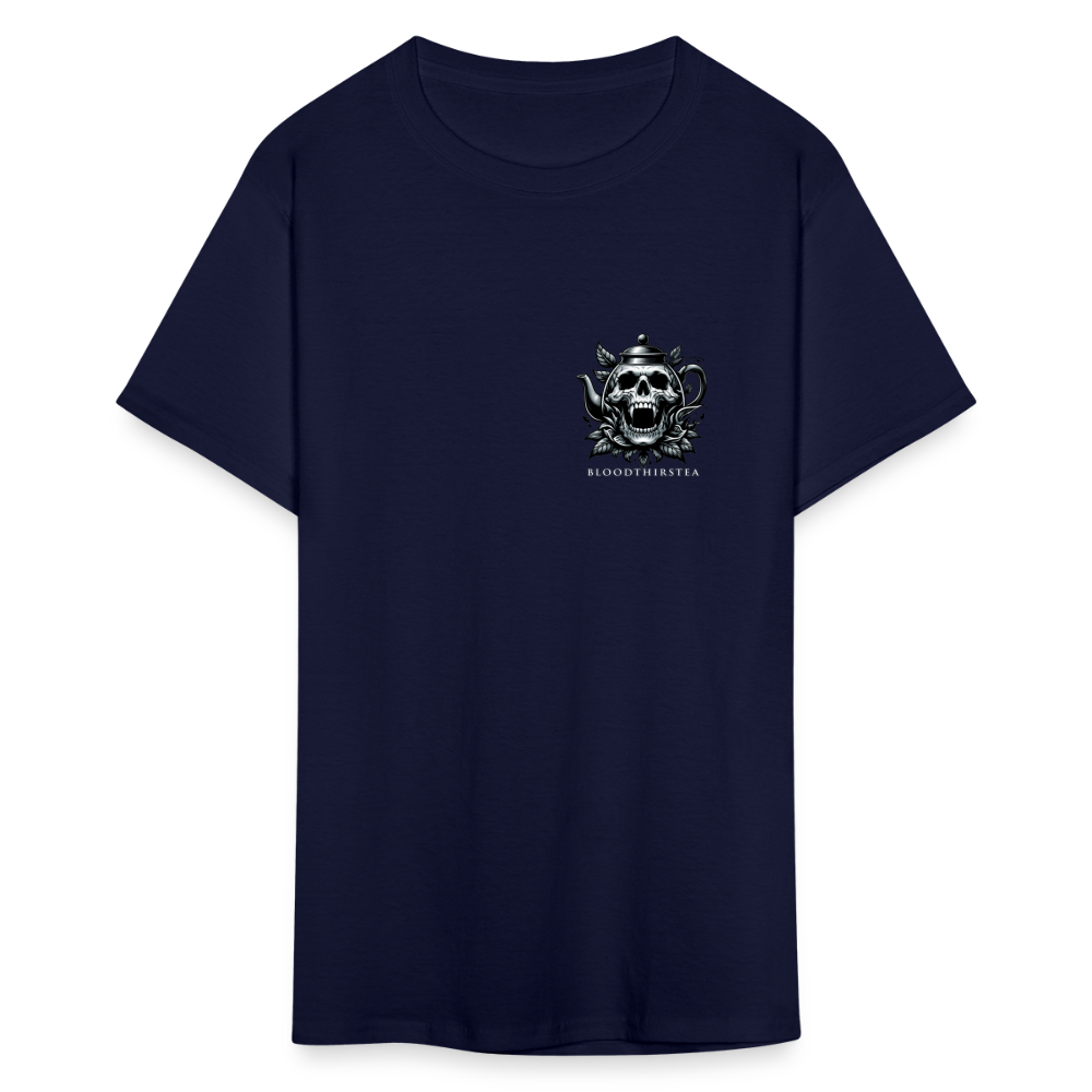 Extended Sizes - White Logo Crewneck Tee - navy
