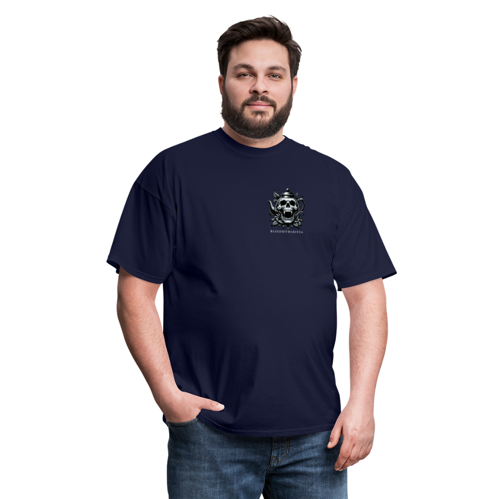 Extended Sizes - White Logo Crewneck Tee - navy