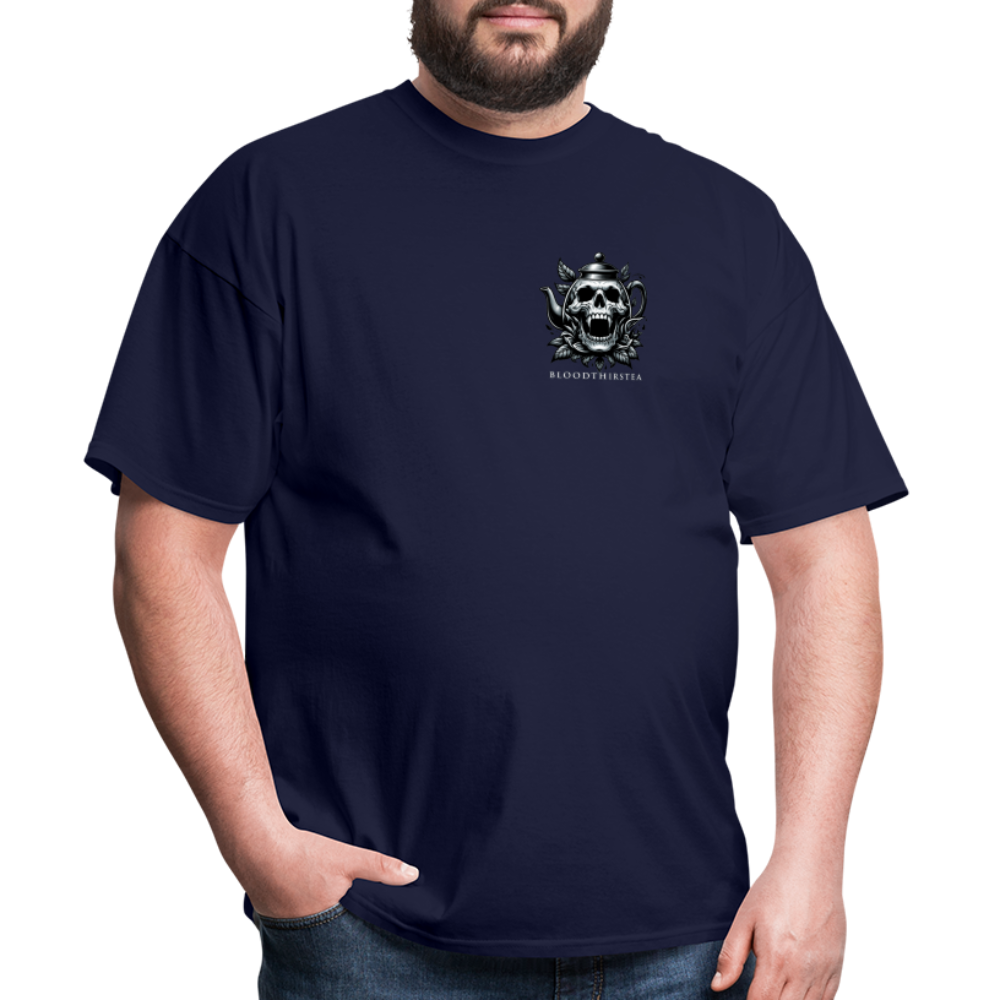 Extended Sizes - White Logo Crewneck Tee - navy