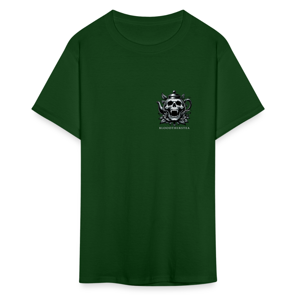 Extended Sizes - White Logo Crewneck Tee - forest green